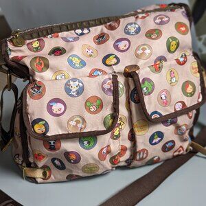 LeSportsac TokiDoki Baby Bag Satchel Nylon - Brown -Needs repair- selling AS IS